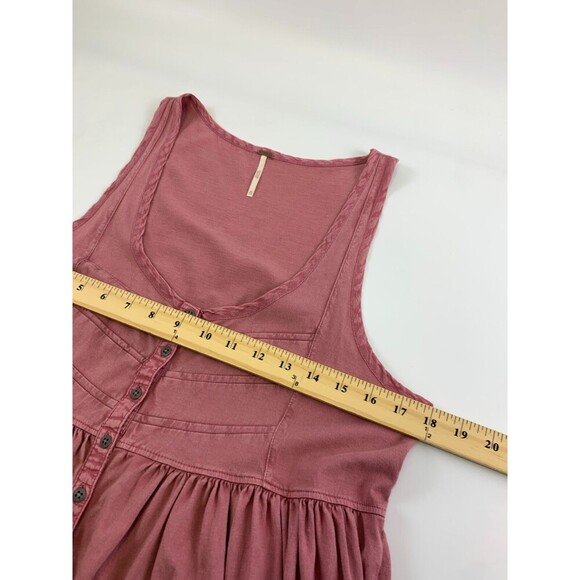 Free People Brooke Tunic Tank Top Pink Cotton Scoop Button OB1213346 Womens XS - Picture 9 of 12